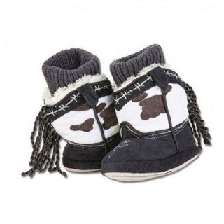   TAGS CK22 Cowboy Kicker Cow Print with Fringe Slippers   Kids Sizes