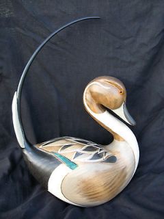  Duck Decoy Solid Wood Hand Carved By Bernie And Gail Corwin Signed