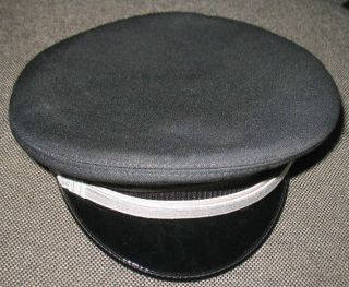 Black Midway Cap Co. Fire Department Hat VGC Size 7 1/2 With Silver 