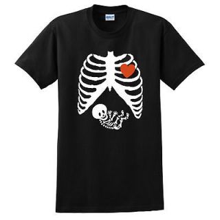 Pregnant Skeleton Halloween Costume T Shirt Maternity Baby Funny Cute 