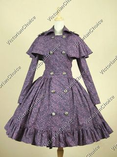 Gothic Victorian Lolita Steampunk Cotton Cape Coat Dress C018 M