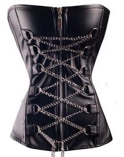 black leather corset in Corsets & Bustiers