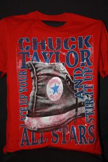 Converse Mens Tee Shirt NWT Lace Up Your Chuck Taylor and Stir It Up 