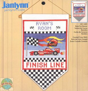 Cross Stitch Kit ~ Janlynn Boys Personalized Race Car Banner #021 