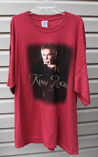 Kenny Rogers T Shirt Top Country Music Unisex Red Gambler Tour Concert 