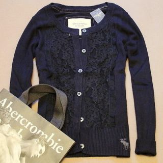 Abercrombie A&F Womens Lace Classic Button Sweater Cardigan Top Jumper 