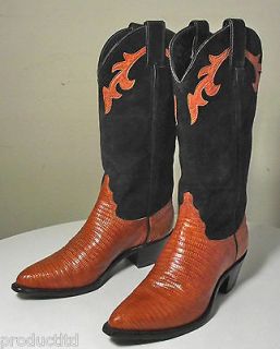   JUSTIN 7.5B LIZARD & SUEDE WESTERN/COWBOY BOOT   V4416   1 DALLAS WEAR