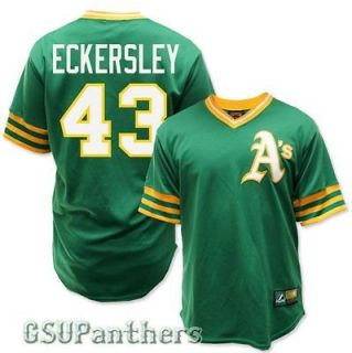   Eckersley Oakland Athletics Cooperstown Green Jersey Mens SZ (S 2XL