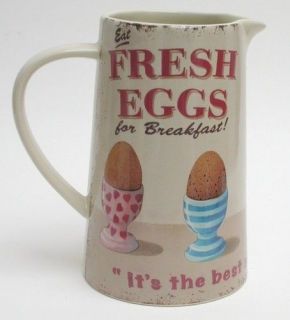 Retro Shabby Vintage Fresh Eggs Milk Cream Jug Martin Wiscombe 