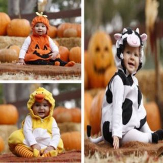 SALE Cozy Hoodie Costume Vest/Pumpkin/D​uckling/Baby Cow/6 24 months 