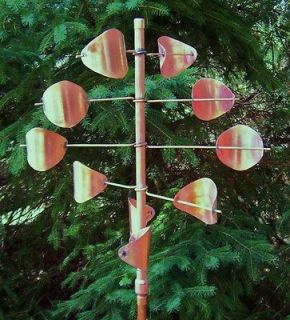 Ancient Graffiti Twisted Stake Disc Spinner Kinetic Wind Yard Art 