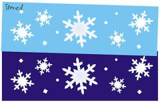   Seasonal STENCIL White Christmas Snowflakes Holiday Craft Blocks Art