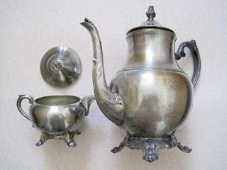 Vintage F. B. Rogers Silver Teapot & Creamer Set