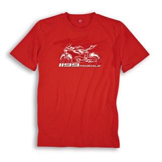 DUCATI PERFORMANCE 1199 PANIGALE SUPERBIKE CORSE RED T SHIRT GRAPHIC 