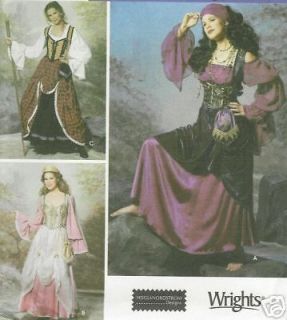 Gypsy Princess Celtic Lass Costume PATTERN Simplicity 9966 S M 6 8 10 