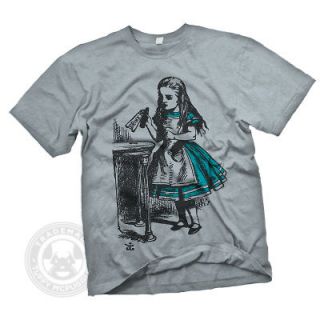DRINK ME Vintage Alice in Wonderland drawing fairy tale T Shirt XL 