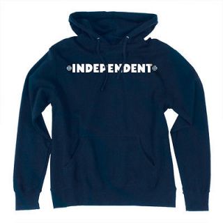 Independent Painted Bar/Cross Pullover Hooded Sweatshirt Navy