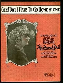 French Doll 1922 IRENE BORDONI Hate To Go Home ALone