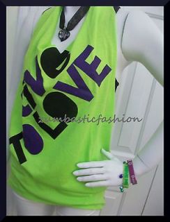   Live to Love ★★T Shirt Tank Top ★Customized★HA​LTER★GREEN