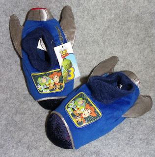   Toy Story 3 Toddler Boys Blue Slippers Buzz & Woody Size S M L Or XL
