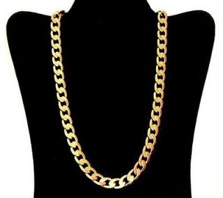 NEW 24K YELLOW GOLD MENS CUBAN LINK MASSIVE CHAIN NECKLACE 10mm 20 