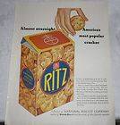 1930S AD RITZ CRACKER NATIONAL BISCUIT COMPANY 1935 MCCALLS WALL POP 