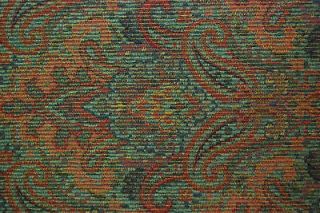   Allen Red Blue Green Paisley Damask Drapery Chenille Upholstery Fabric