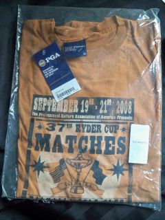 PGA 2008 Ryder Cup Rust T Shirt Mens Medium NWT