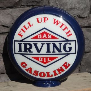 Fill Up With Irving Gasoline   13.5 Gas Pump Globe