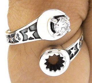   SPANNER WRENCH STERLING SILVER RING Sz 9.5 STAR SKULL MECHANIC JEWELRY