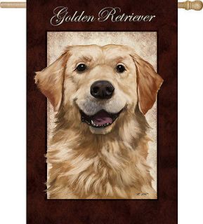 NEW* GOLDEN RETRIEVER Full Size House Flag AWESOME DISCONTINUED