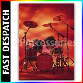 Rocking Rock Band Drum Set with Cymbals Quality Jigsaw Puzzle 3 Sizes 