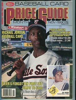 Michael Jordan Cover of Baseball Price Guide NOV. 1990 Free Card 