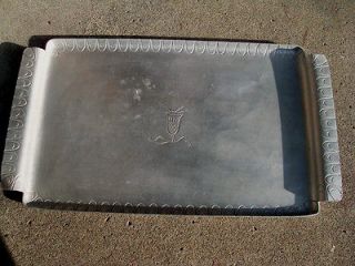 VINTAGE PALMER SMITH ALUMINUM COCKTAIL TRAY ARTS AND CRAFTS ERA