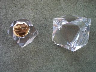 Vintage CRYSTAL LIGHTER and CRYSTAL ASH TRAY TWO PIECE SET, BEAUTIFUL