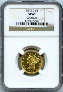 1843 Dahlonega Unique Specimen NGC SP 65