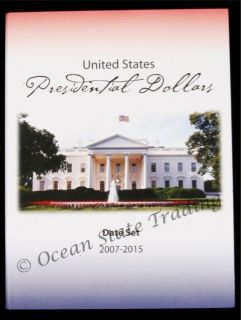 2007 2015 Commemorative U. S. Presidential Dollar Coin Album (Holds 36 