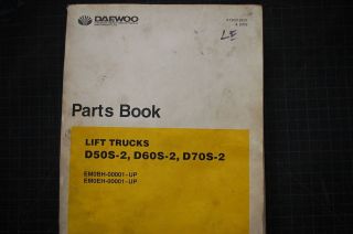 DAEWOO D50S D60S D70S Parts Manual book catalog spare 2002 index 