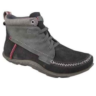 Cushe Mens BESPOKE SLIPPER Black / Grey Leather Suede Chukka Boots 