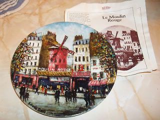 Limoges LE plate/Le Moulin Rouge/12 Sites of Paris/Louis Dali/Coa