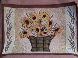 QUALITY TAPESTRY SUNFLOWER HARVEST THEME   LINED PLACEMATS   SET OF 