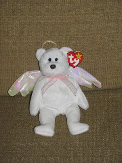   ty Beanie Babies HALO White Teddy Bear Angel Stuffed Animal Plush WT