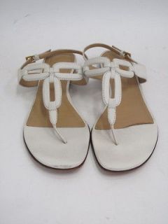 Valentino White Leather Thong Slingback Sandals 39