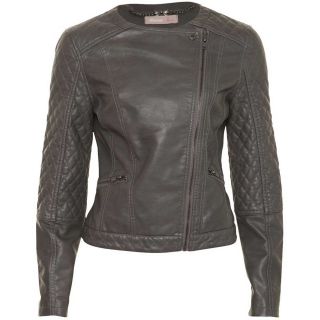 Ladies Leather Look Biker Women Jackets Grey Sizes UK 6 8 10 12 14 16 