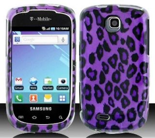 Samsung Dart / Tass T499 SGH T499 PURPLE BLACK LEOPARD Cellphone Case 