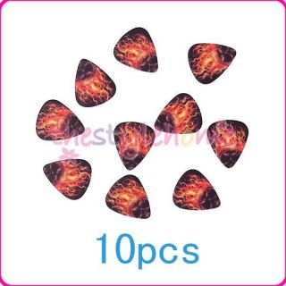 10pcs Cool Flame Pattern Picks Plectrums 0.72mm Great Parts For Guitar 
