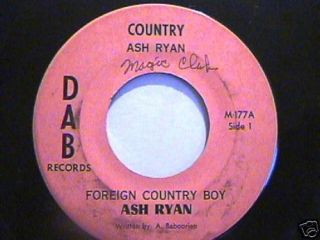 ASH RYAN   FOREIGN COUNTRY BOY / ME & MY GUITAR   DAB