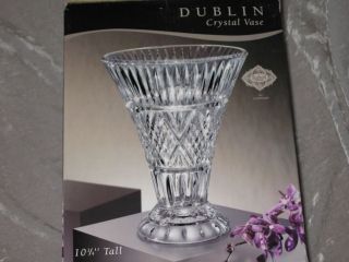Unique Shannon Crystal 10 3/4 Dublin Vase Table Flowers Godinger NEW
