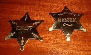   US Marshal or Sheriff Old West Law 3.5 Star Brass Deadwood Tombstone