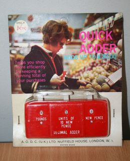 Vintage Retro Shopping Decimal Quick Adder Adding Machine Counter 
